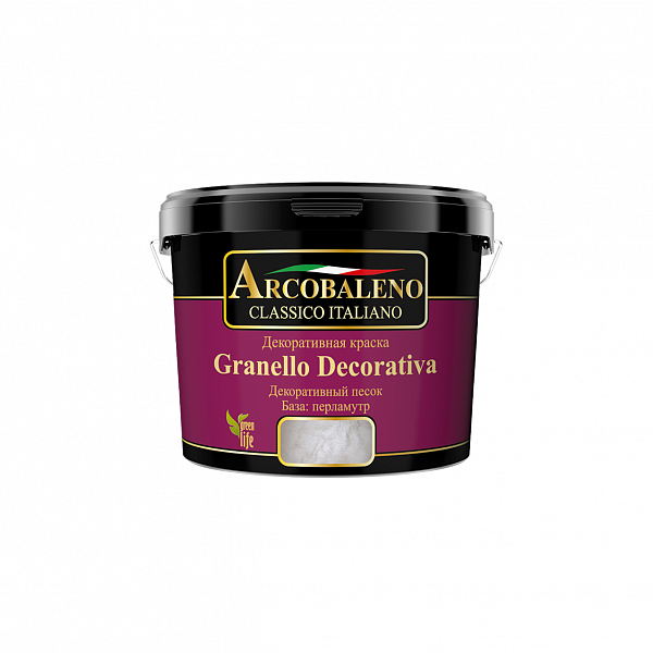 Краска БСФ Радуга Краска декоративная "Arcobaleno Granello Decorativa", база: перламутр 3 кг