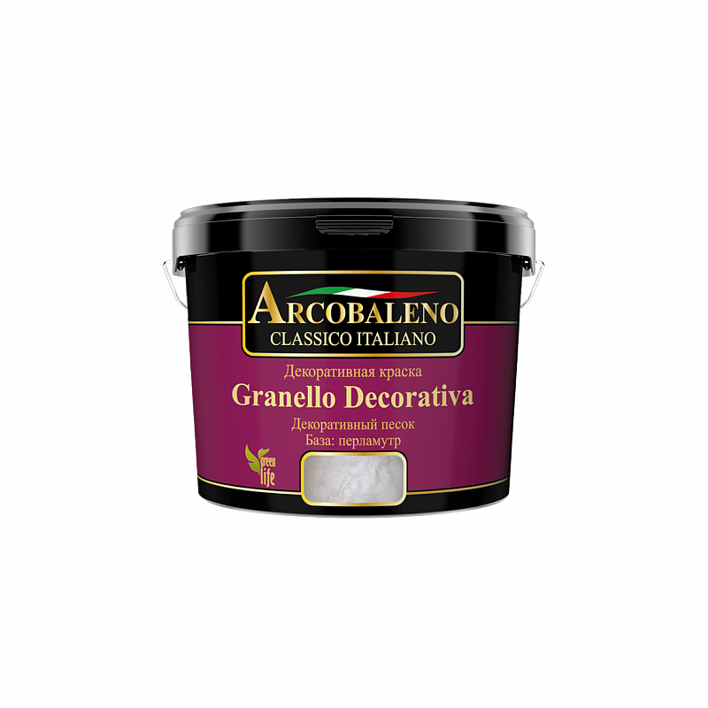 Краска декоративная "Arcobaleno Granello Decorativa", база: металлик 1 кг