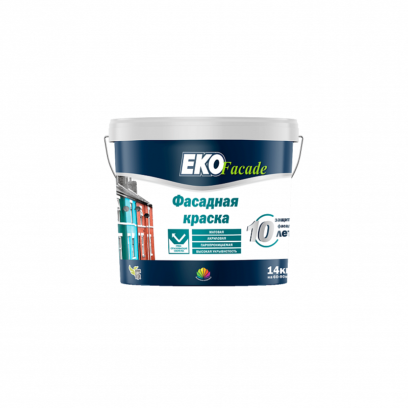 Краска "EKO Fasade" акриловая для фасадов 14 кг